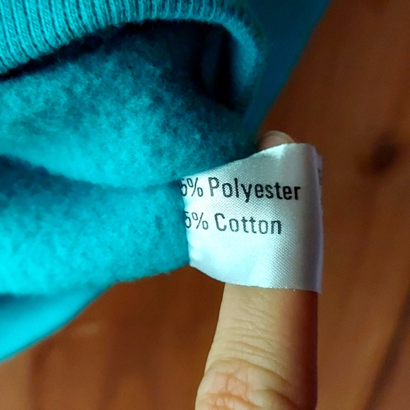 Alice Collins Vintage Teal Cotton Blend Embroidered Hedgehog Scene Sweatshirt - Picture 8 of 9